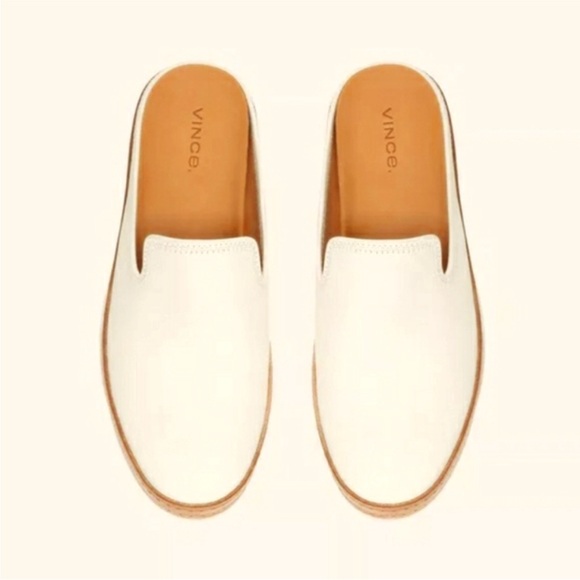 Vince Shoes - VINCE Women’s White Canella Leather Platform Slip-On Shoes